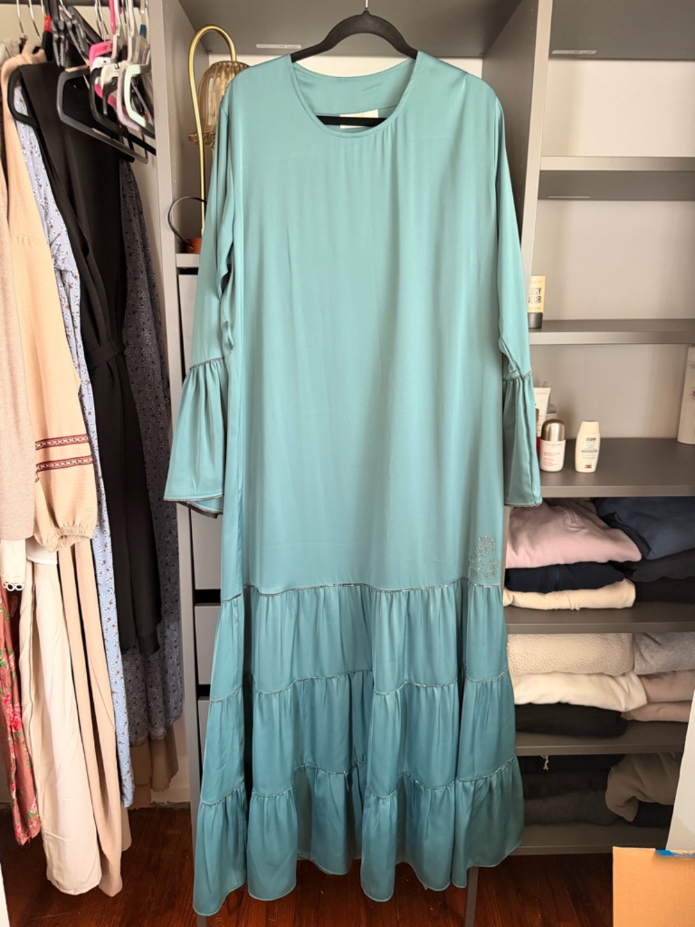 AND Teal Tiered Maxi Dress
